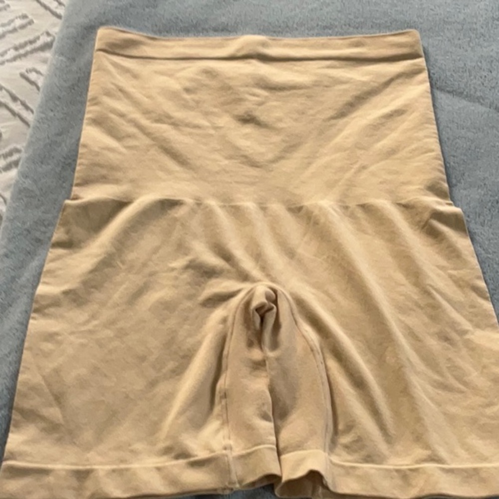 High-Waisted Tan Shapewear Shorts